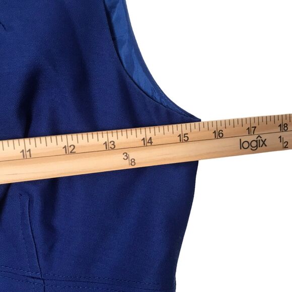 J.Crew Dress Size 2 Allie In Festival Blue Wool Silk Blend Sleeveless Sheath - Picture 11 of 12